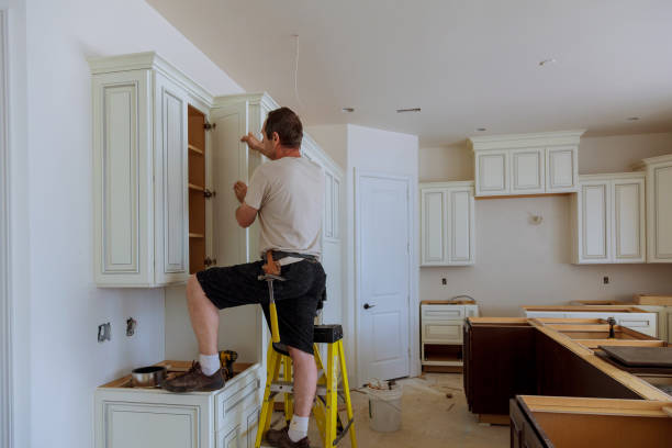 Kitchen island installation in Hainesport by JMT Kitchen Cabinet